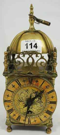 Appraisal: A Edwardian Brass Lantern Clock