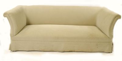 Appraisal: A large settee upholstered in cream inches cm