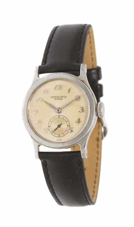 Appraisal: A Stainless Steel Ref Calatrava Wristwatch Patek Phillipe Circa mm