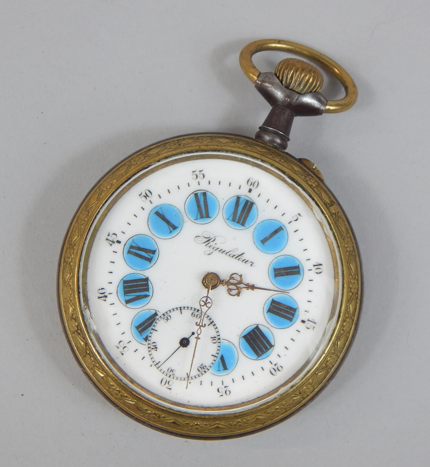 Appraisal: A late thC French pocket watch in a brass and