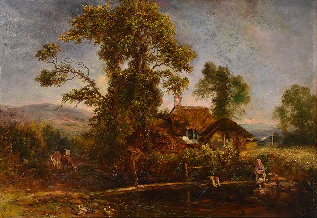 Appraisal: William Joseph Julius Caesar Bond British - Cottage by a