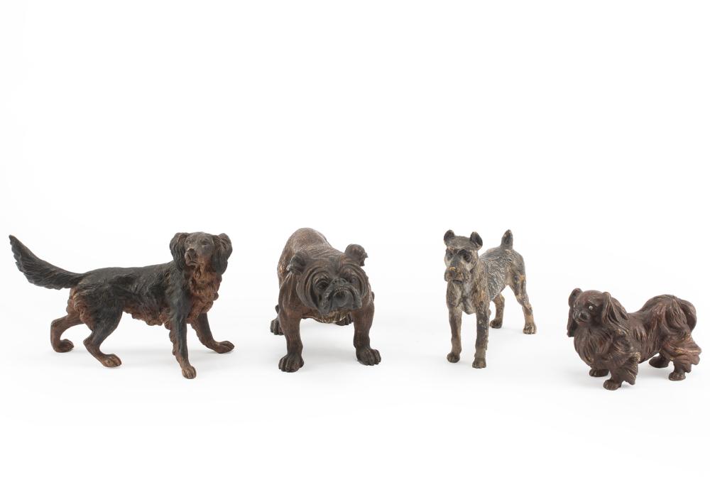 Appraisal: Four Austrian Cold Painted Bronze Figures of Dogs one marked