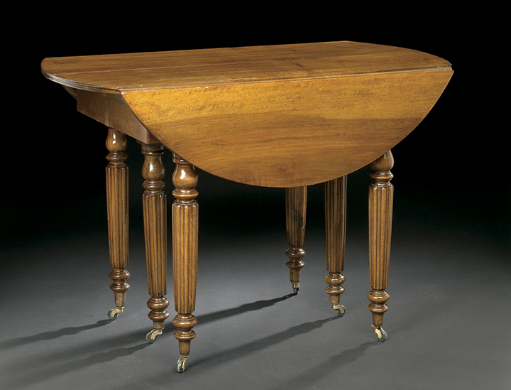 Appraisal: William IV Walnut Drop-Leaf Dining Table second quarter th century