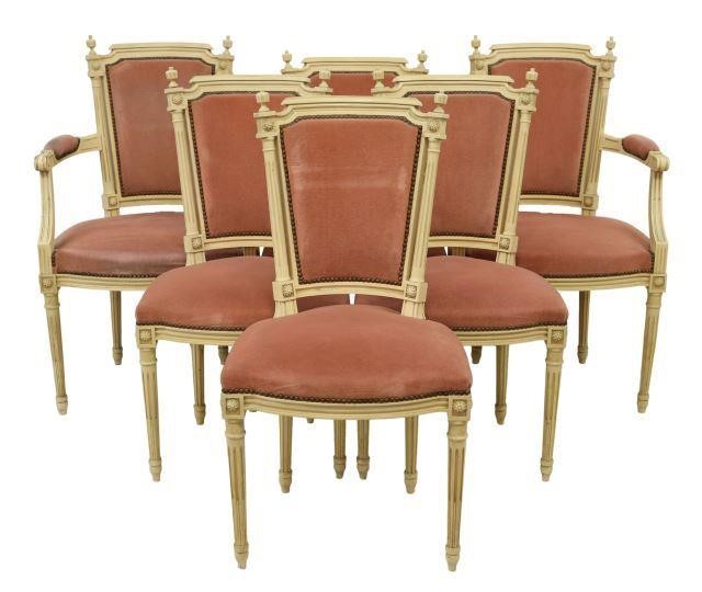 Appraisal: lot of French Louis XVI style dining chairs early th