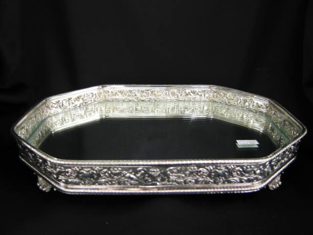 Appraisal: English Silverplate Gallery Tray dresser size great for perfumes mirror