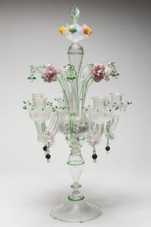 Appraisal: Antique Venetian Murano Glass Ornate with green and pink accents