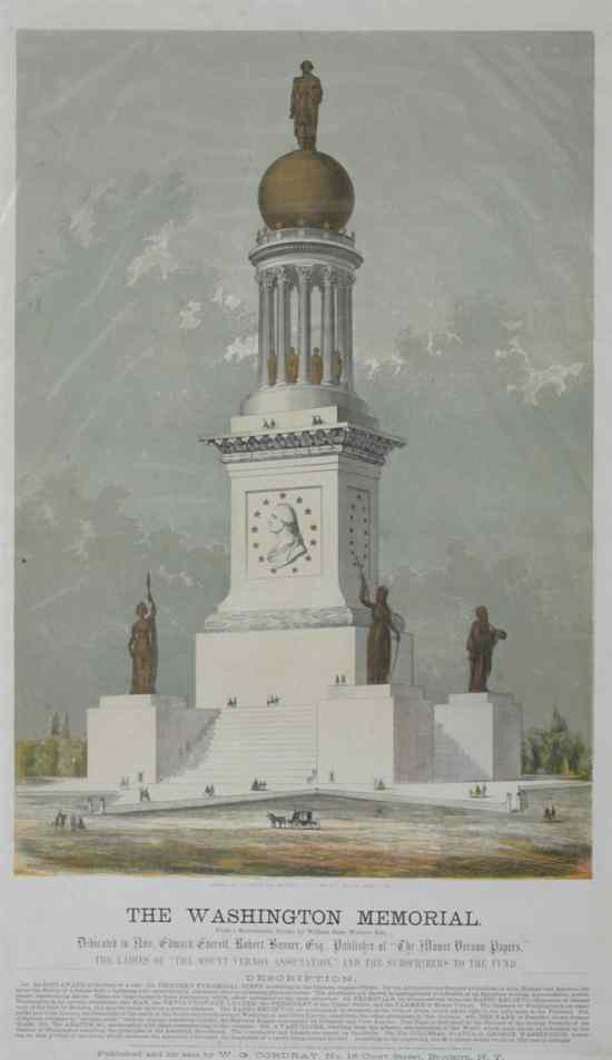 Appraisal: THE WASHINGTON MEMORIAL FROM A MONUMENTAL DESIGN BY WILLIAM ROSS