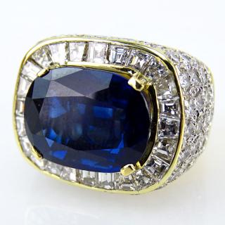 Appraisal: Carat Cushion Cut Natural Unheated Royal Blue Thai Sapphire Approx