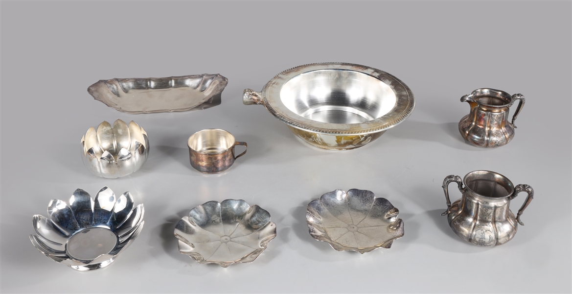 Appraisal: Large group of pieces of various silver plate objects including