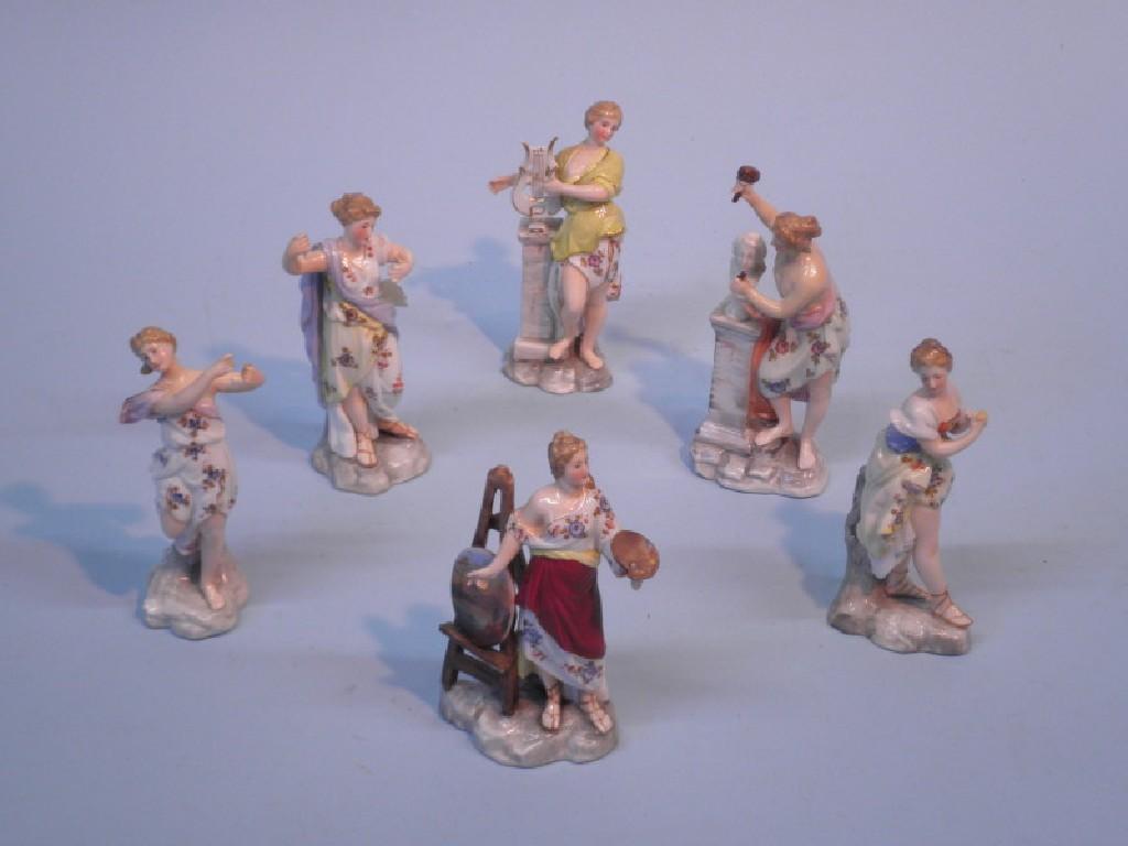 Appraisal: A set of six late thC German porcelain figures in