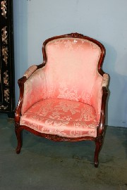 Appraisal: A stained beech Transitional style salon armchair