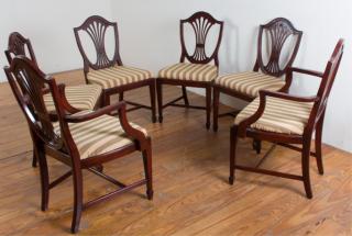 Appraisal: Hepplewhite Style Dining Chairs Six Set of six Hepplewhite style