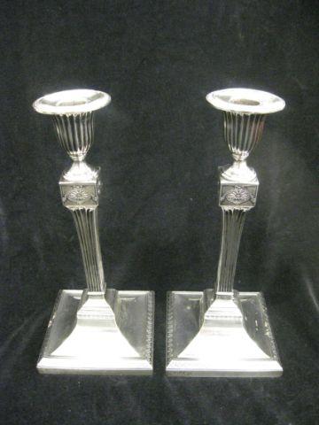 Appraisal: Pair of English Sterling Sivler Tall Candlesticks made in England