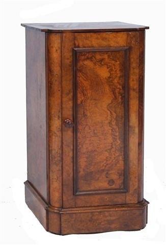 Appraisal: A th Century walnut pot cupboard standing on a plinth