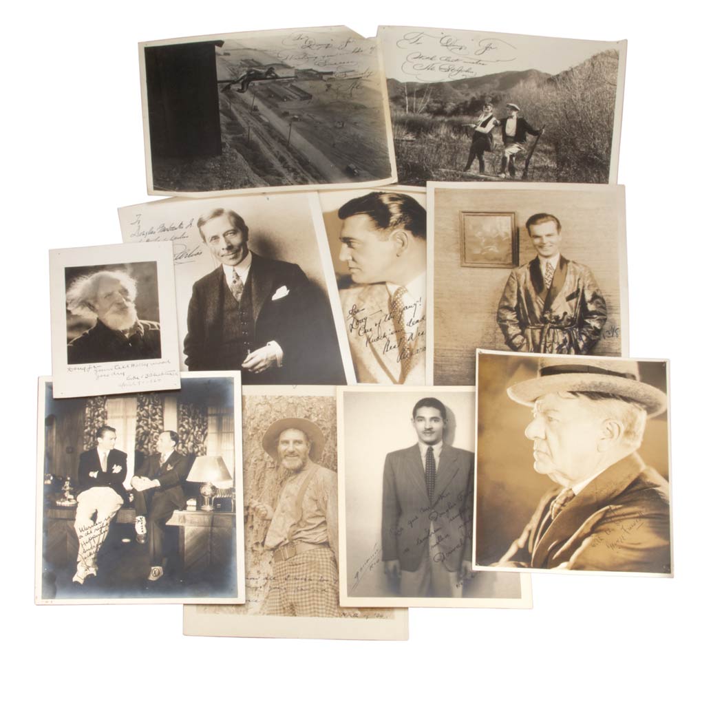 Appraisal: HOLLYWOOD ACTORS Group of approximately eighteen signed or inscribed vintage