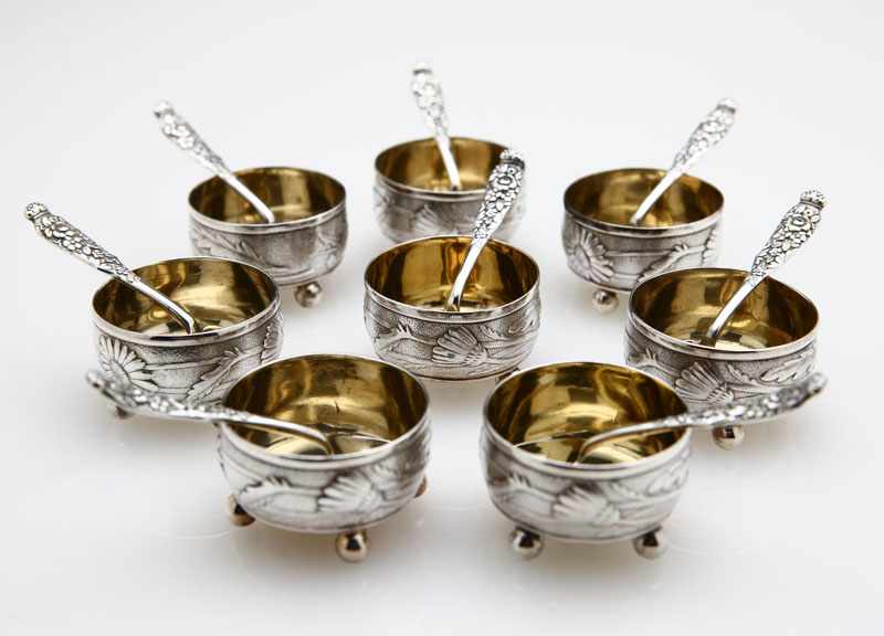 Appraisal: A set of eight Tiffany Co footed salt cellars and