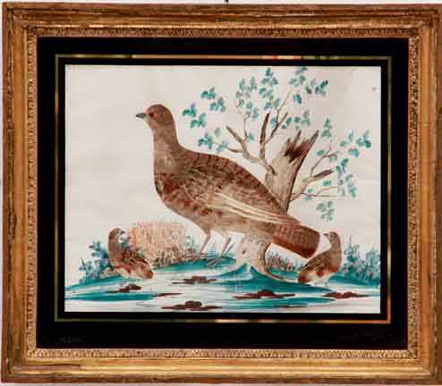 Appraisal: Folk art mixed media ornithological paintings th century depicting birds