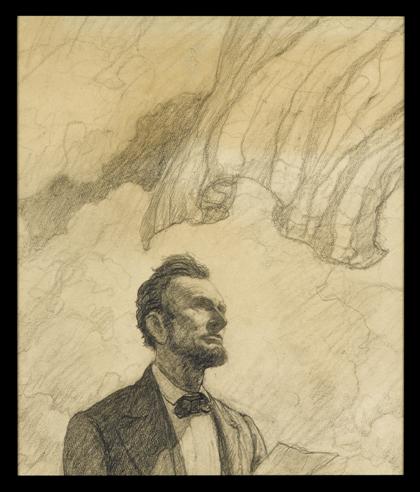 Appraisal: piece Wyeth N C Original Charcoal Drawing on paper Abraham