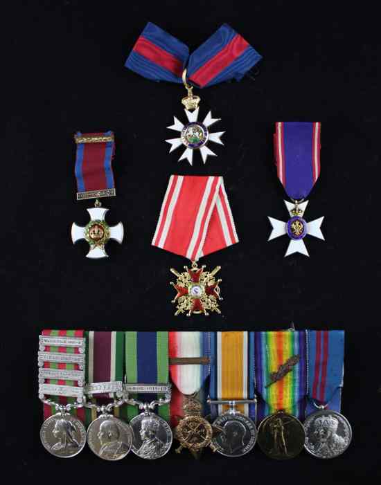 Appraisal: A group of medals awarded to Brigadier Ernest Henry Scott