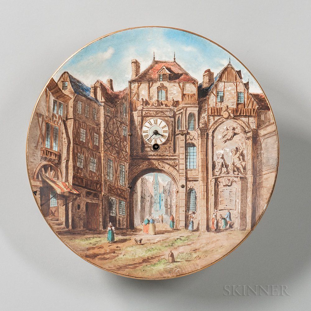 Appraisal: China Plate Wall Clock China Plate Wall Clock probably Germany