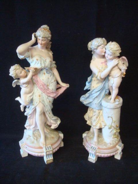 Appraisal: Bisque Figurines Signed R Moeller From a New Rochelle home