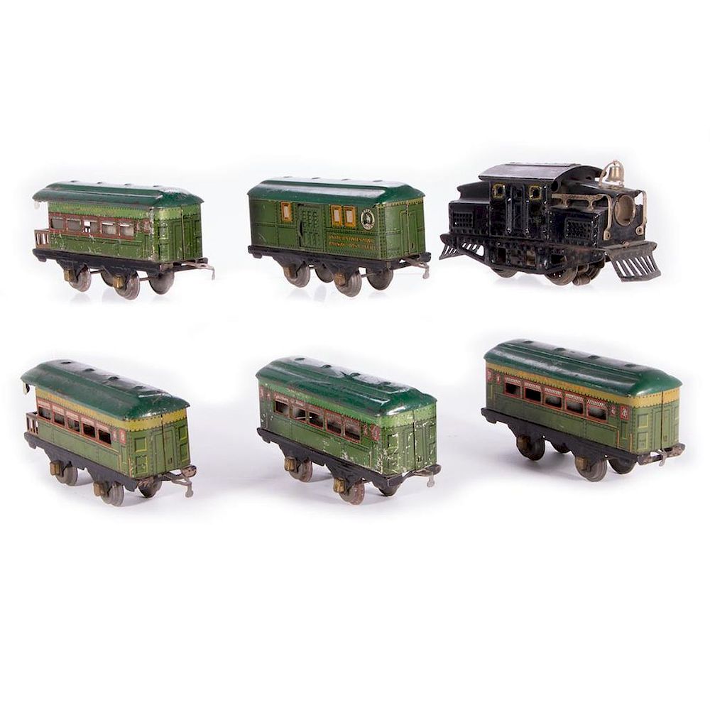 Appraisal: AF Prewar O Gauge Locomotive and Passenger Car Lot AF