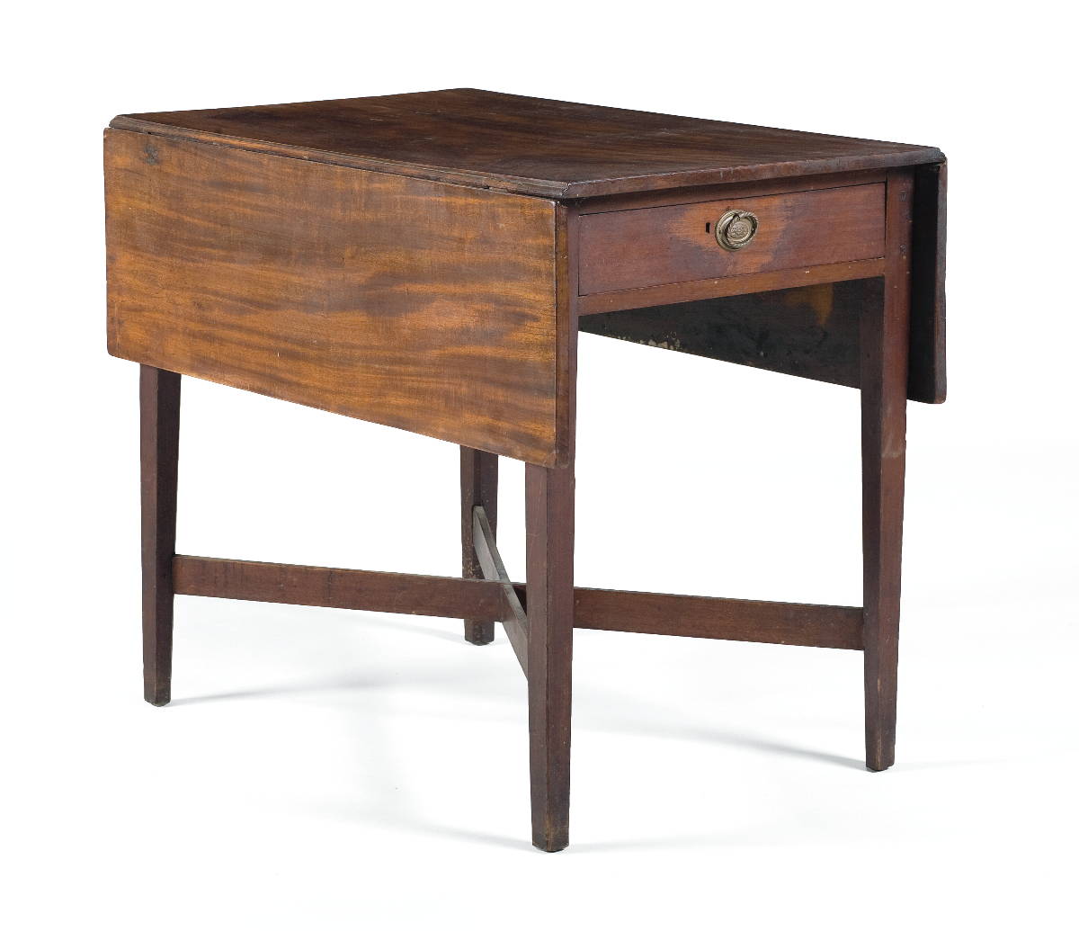 Appraisal: AMERICAN HEPPLEWHITE MAHOGANY PEMBROKE TABLE WITH DRAWERS Raised on tapered