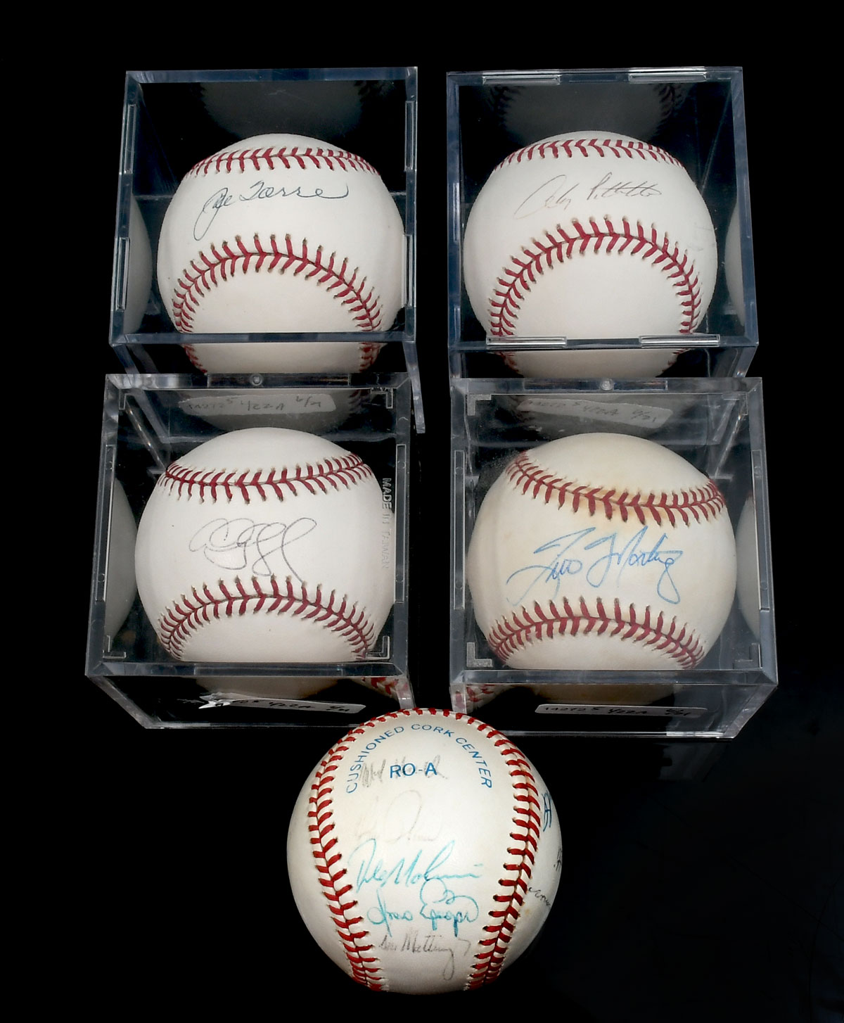 Appraisal: FIVE MAJOR LEAGUE BASEBALLS AUTOGRAPHED BY YANKEES Paul O'Neill Brent