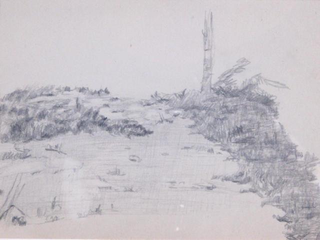 Appraisal: Theodore Clement Steele - Landscape Study Graphite on paper x