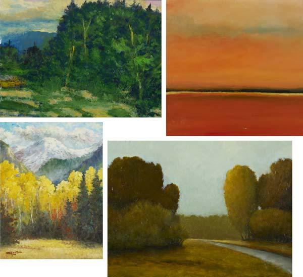 Appraisal: OIL PAINTINGS Six oil on canvas paintings by David Paul