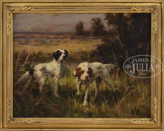 Appraisal: PERCIVAL LEONARD ROSSEAU American - TWO ENGLISH SPANIELS IN AUTUMN