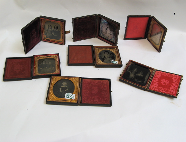 Appraisal: SEVEN TH CENTURY DAGUERREOTYPES TIN TYPES are mother and daughter