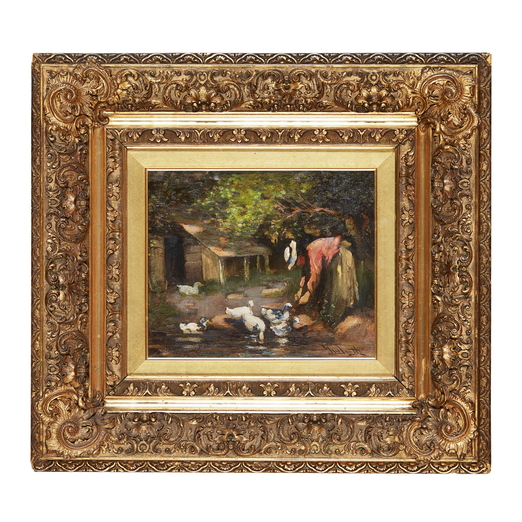 Appraisal: GEORGE SMITH R S A SCOTTISH - FEEDING DUCKS signed