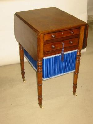 Appraisal: A VICTORIAN MAHOGANY WORK TABLE of oblong form with hinged