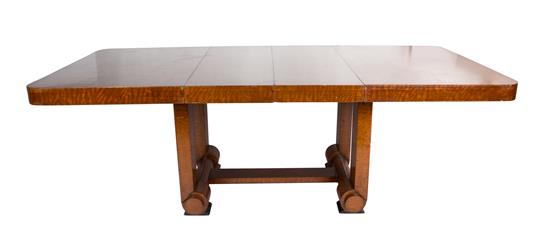 Appraisal: Sale Lot An Art Deco Walnut Dining Table th century