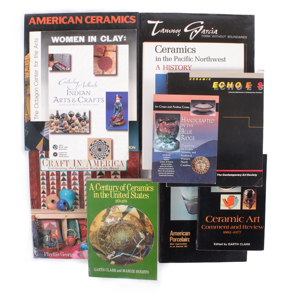 Appraisal: AMERICAN CERAMICS AND CRAFTS TEN MONOGRAPH BOOKS AND EXHIBITION CATALOGS