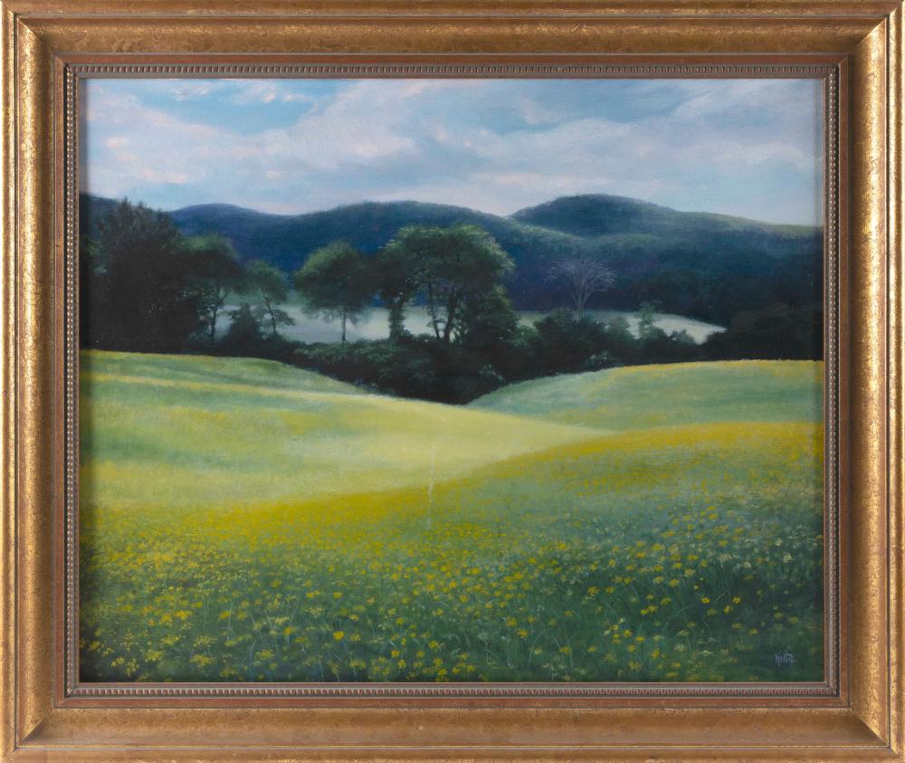 Appraisal: KEITA COLTON NEW ENGLAND CONTEMPORARY YELLOW WILDFLOWERS IN A VERDANT