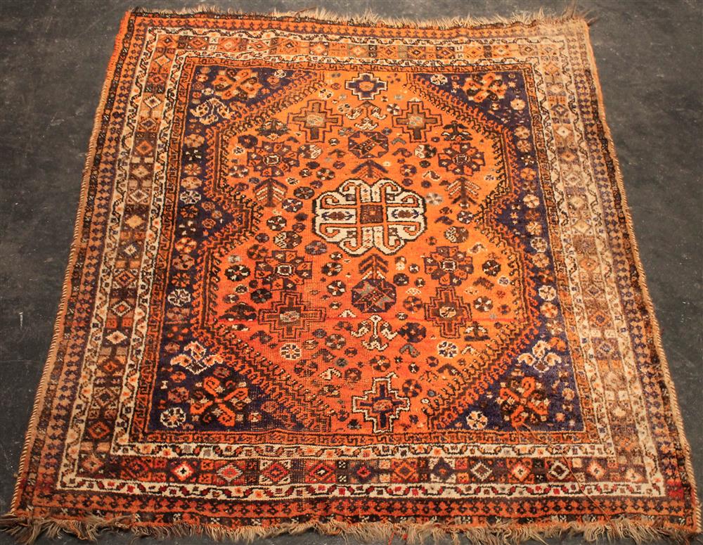 Appraisal: ANTIQUE OUSHAK RUG various geometric and floral designs on unusual