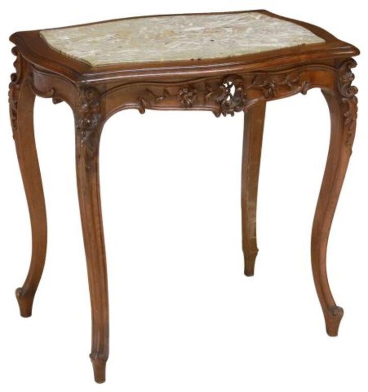 Appraisal: Louis XV style walnut salon table late th c inset