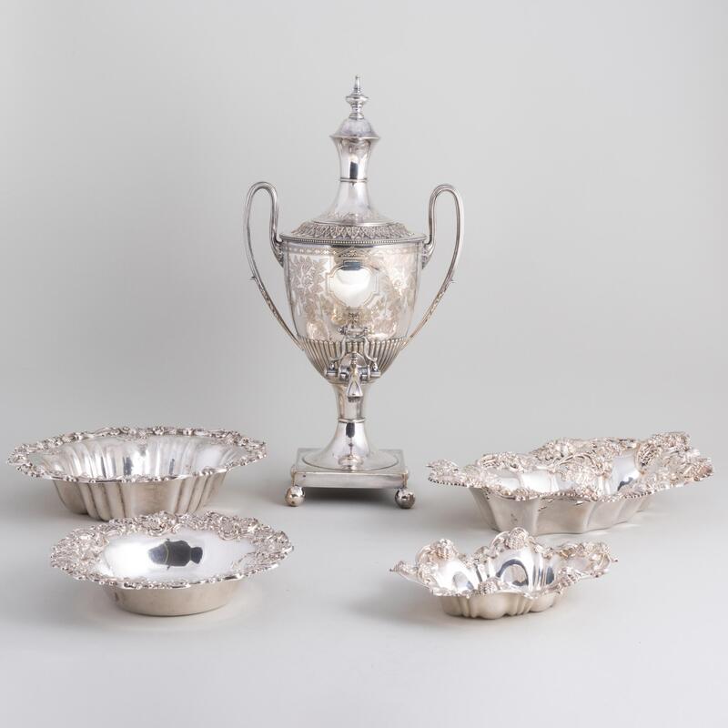 Appraisal: Group of American Silver Serving Dishes and a Silver Plate