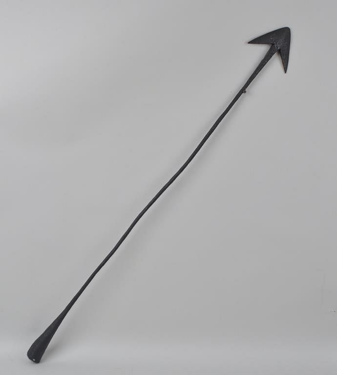 Appraisal: Wrought Iron Double Flue Arctic Whale Harpoon iron shaft continuing