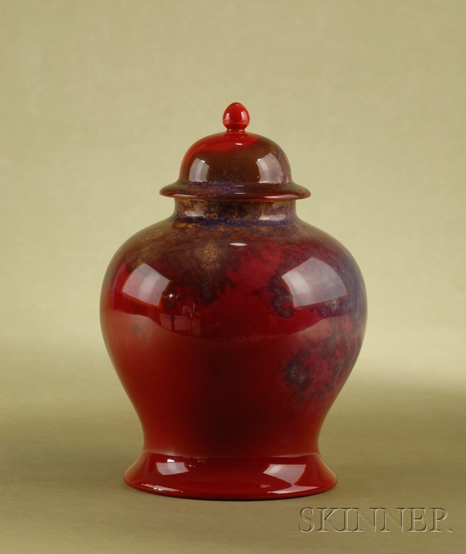 Appraisal: Royal Doulton Burslem Flambe Glaze Urn c in the Asian