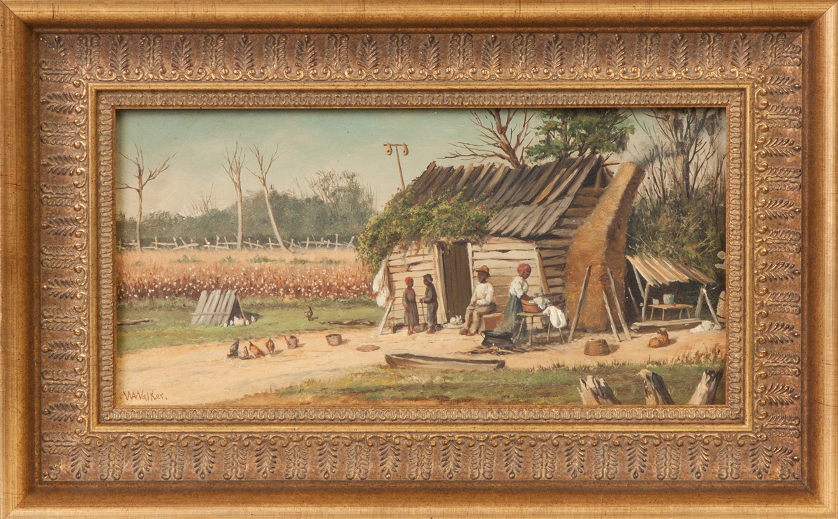 Appraisal: William Aiken Walker American - Cabin with share croppers Sgn