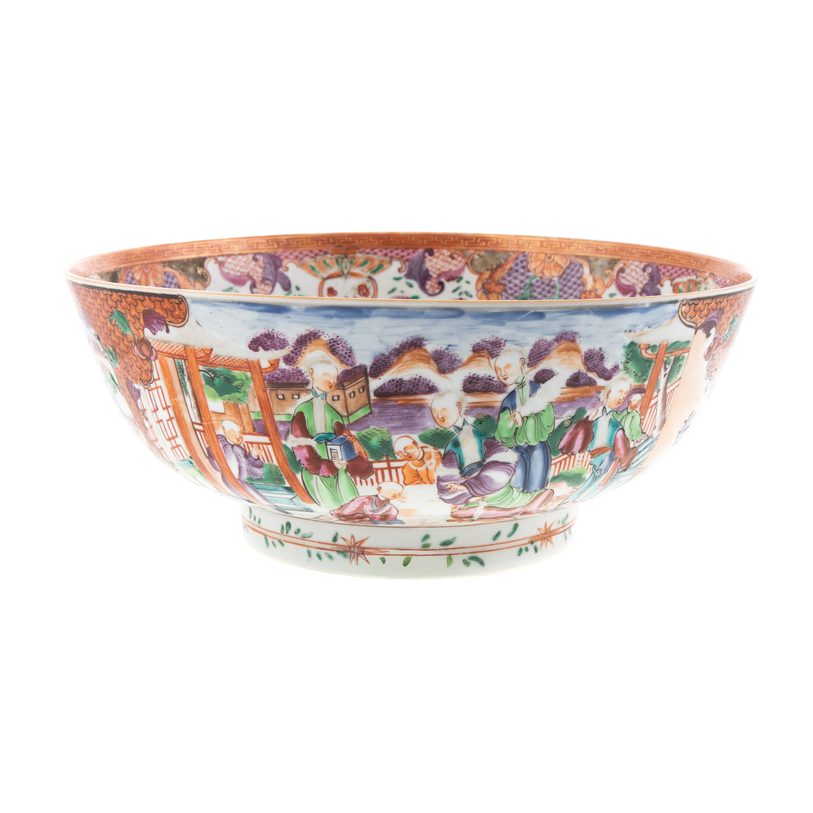 Appraisal: CHINESE EXPORT MANDARIN PALETTE PUNCH BOWL Circa vibrantly decorated bowl