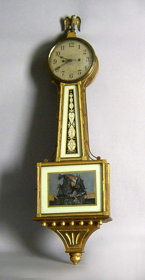 Appraisal: New Haven Clock Co Federal style banjo clock h