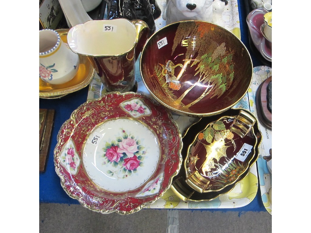 Appraisal: Tray lot to include Carlton Ware Rouge Royale Crown Devon