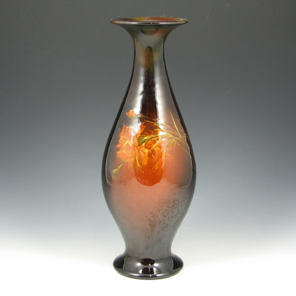 Appraisal: Owens Utopian Standard Glaze Floral Vase Owens Utopian standard glaze