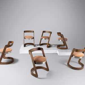 Appraisal: Willy Rizzo - Set of Six Dining Chairs lacquered wood