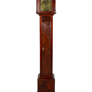 Appraisal: A George III Mahogany Grandmother ClockCirca - Height x width