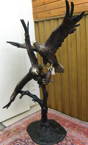 Appraisal: LIFESIZE PATINATED AND SILVER-GILT BRONZE WILDLIFE SCULPTURE the study of